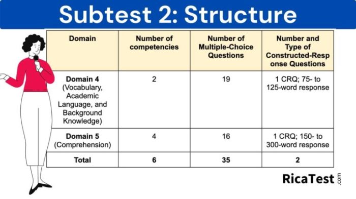 Rica subtest 2 practice test