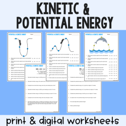 Kinetic and potential energy worksheet answer key